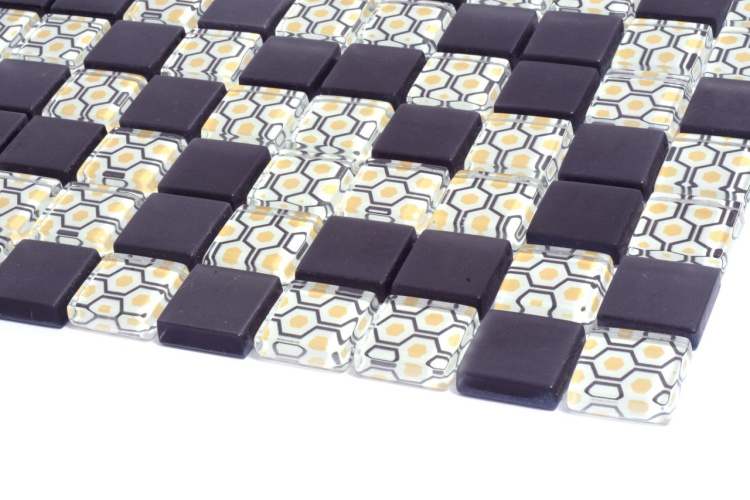 Мозаїка скляна Kotto Ceramica GMP 0825002 С2 print 2/black mat 300 x 300 х 8 ( 25 х 25 )