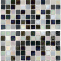 Мозаїка скляна АкваМо MX25-3-05-09 біло-чорна розтяжка градієнт 1912x317x4 мм в душеву баню сауну басейн спа