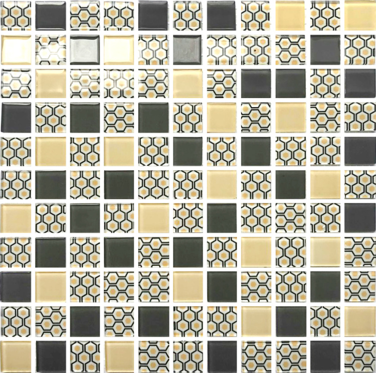 Мозаїка скляна Kotto Ceramica GMP 0825003 С3 print 2/ral 1014/ral 7039 300 x 300 х 8 ( 25 х 25 )