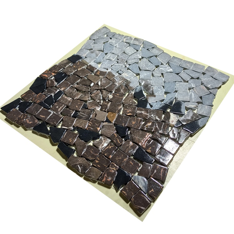 Мозаїка з мармуру Матова МКР-ХСВ (хаотична) Emperador Dark