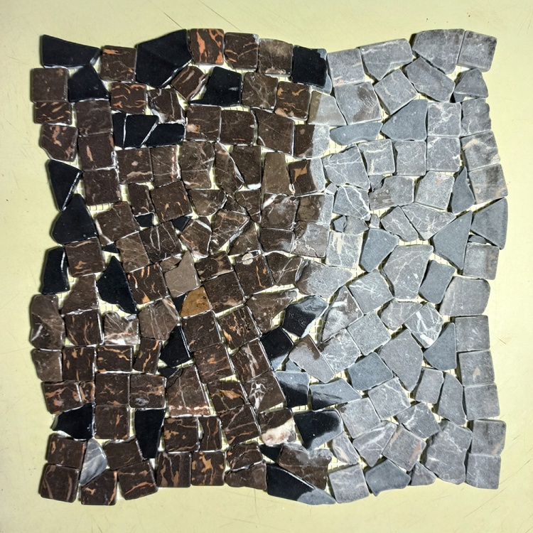 Мозаїка з мармуру Матова МКР-ХСВ (хаотична) Emperador Dark