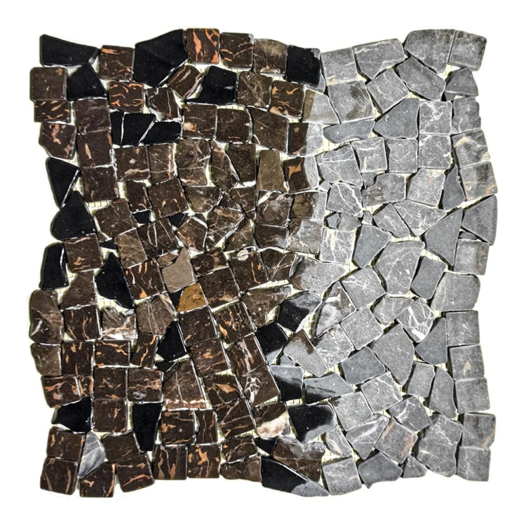 Мозаїка з мармуру Матова МКР-ХСВ (хаотична) Emperador Dark
