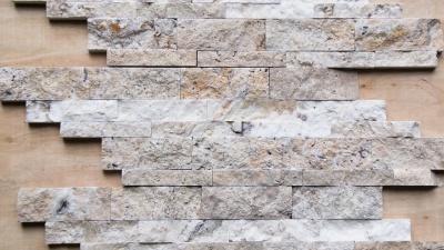 Плитка мозаичная из травертина Philadelphia Travertine Split Face Interlocking panel 1,7х17,4х53 см, панель, коричневая с колотой поверхностью