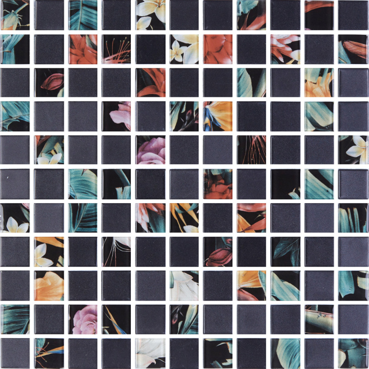 Мозаїка скляна Kotto Ceramica GMP 0825006 С2 print 44/black mat 300 x 300 х 8 ( 25 х 25 )
