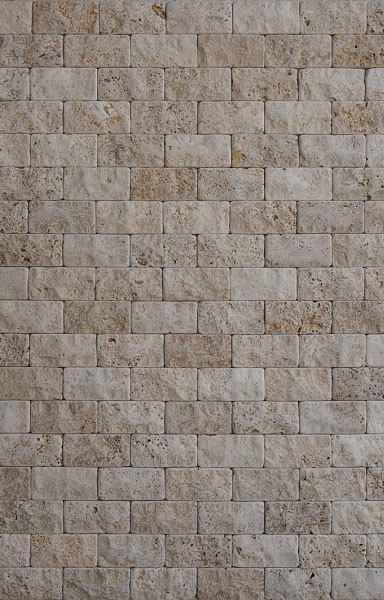 Плитка з травертину Light Split Face and Tumbled 2.1х5см х FL (вільна довжина), бежева з колотою зістареною поверхнею Export