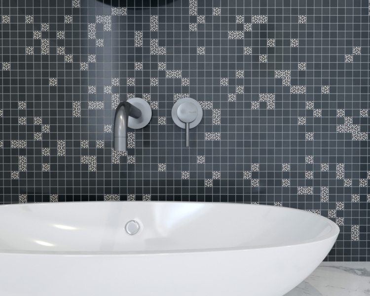 Мозаїка скляна Kotto Ceramica GMP 0825010 С2 print 10/black mat 300 x 300 х 8 ( 25 х 25 )