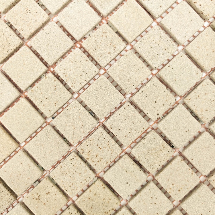 Мозаїка кам'яна KrimArt МКР-2СВ Пісковик Крем бежева 305x305x6 мм для фасаду колон спа забору та терраси
