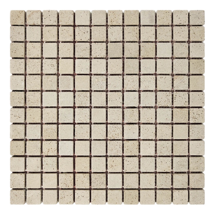 Мозаїка кам'яна KrimArt МКР-2СВ Пісковик Крем бежева 305x305x6 мм для фасаду колон спа забору та терраси