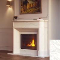 Портал для каміна Bravo Севілья Volakas мармур білий прямий Портал для каміна Bravo Севілья Volakas мармур білий прямий