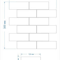 Мозаика керамическая Kotto Ceramica BRICK B 6029 Grey Shedol Light 300x300х9 (48х124) 0,075 м2