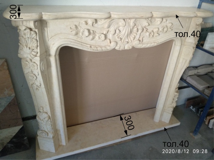 Камінний портал ANNABELLE з мармуру Crema Marfil