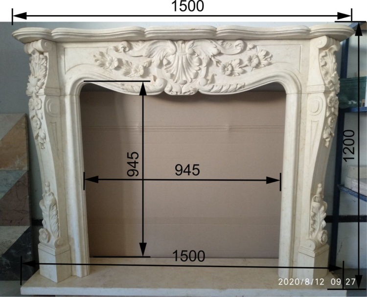 Камінний портал ANNABELLE з мармуру Crema Marfil