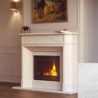 Портал для каміна Bravo Севілья Polaris мармур білий прямий Портал для каміна Bravo Севілья Polaris мармур білий прямий