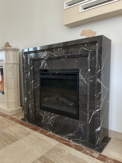 Портал для каміна Bravo Ліон Pietra Grey мармур сірий прямий