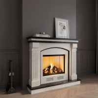 Портал для каміна Bravo Тулуза Botticino + Emperador Dark мармур бежевий/коричневий кутовий