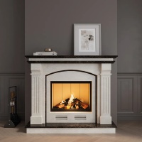 Портал для каміна Bravo Тулуза Botticino + Emperador Dark мармур бежевий/коричневий кутовий