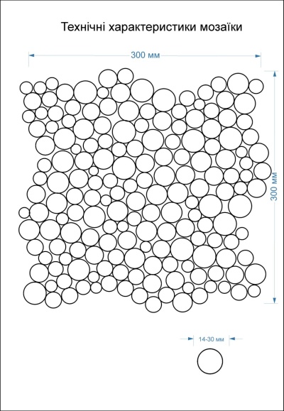 Мозаїка з керамограніту Kotto Ceramica MI7 14300701C Grigo Caldo 300 x 300 х 10 (коло d 14-30)