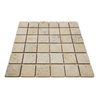 Мозаїка кам'яна KrimArt МКР-3СВ Пісковик Крем бежева 305x305x6 мм для фасаду колон спа забору та терраси