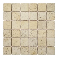 Мозаїка кам'яна KrimArt МКР-3СВ Пісковик Крем бежева 305x305x6 мм для фасаду колон спа забору та терраси