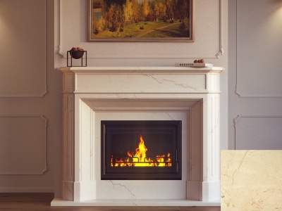 Портал для камина Bravo Севилья Crema Marfil мрамор бежевый прямой
