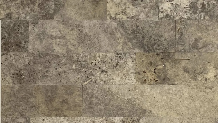 Плитка з травертину Silver Brushed 1,2 х30, 5х61 см, сіра брашована Export
