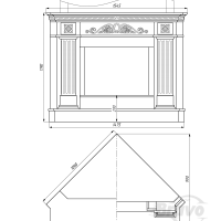 Портал для каміна Bravo Туніс Botticino мармур бежевий кутовий