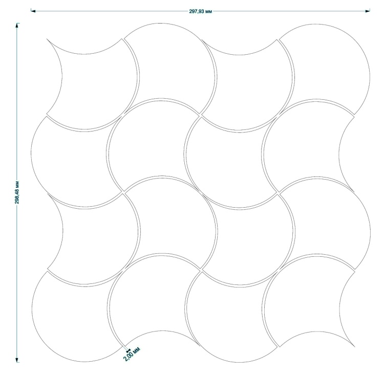 Мозаїка керамічна Kotto Ceramica SCALES SC X 6021 Black Mat 300 x 300 x 9 (93 x 87) 0,075 м2