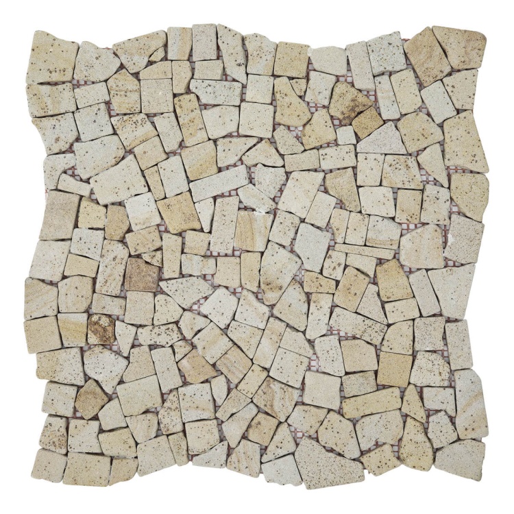 Мозаїка кам'яна KrimArt МКР-ХСВ Пісковик Голд бежева 305x305x6 мм для зони навколо води інтер'єру та фасаду