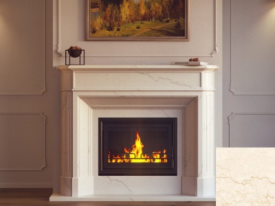 Портал для камина Bravo Севилья Botticino мрамор бежевый прямой