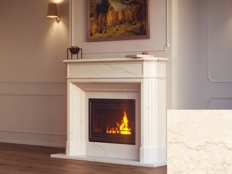 Портал для каміна Bravo Севілья Botticino мармур бежевий прямий