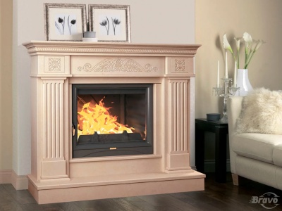 Портал для каміна Bravo Туніс Crema Marfil бежевий мармур кутовий