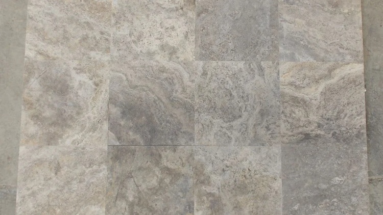 Плитка із травертину Silver Filled and Honed 1,2х30,5х61 см, сіра матова заповнена шліфована Export