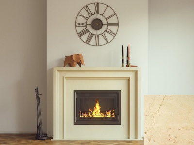 Портал для камина Bravo Лион Crema Marfil мрамор бежевый прямой