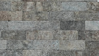 Плитка из травертина Silver Tumbled 1х7,5х20,3 см, серая с состаренной поверхностью Антик Export