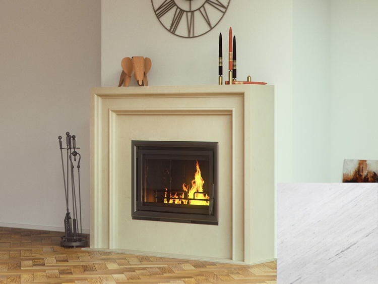 Портал для каміна Bravo Ліон Polaris мармур білий прямий