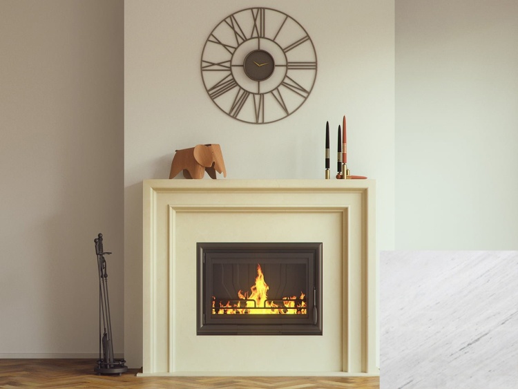 Портал для каміна Bravo Ліон Polaris мармур білий прямий