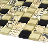 Мозаїка скляна Kotto Ceramica GMP 0825035 С3 print 38/Gold/Black 300 x 300 х 8 ( 25 х 25 )