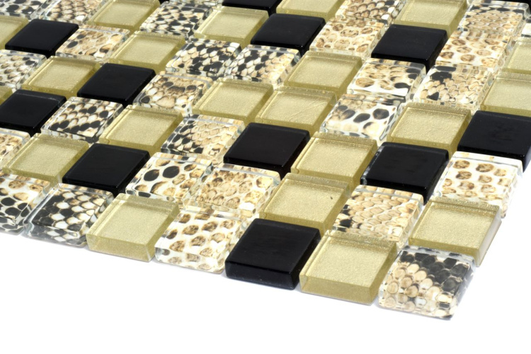 Мозаїка скляна Kotto Ceramica GMP 0825035 С3 print 38/Gold/Black 300 x 300 х 8 ( 25 х 25 )