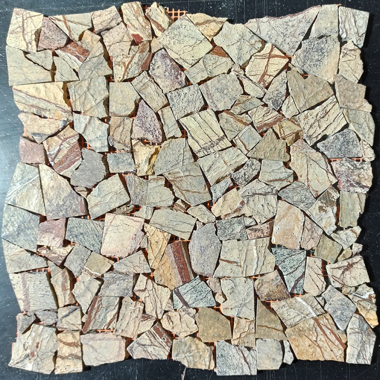 Мозаїка з мармуру Полірована МКР-ХП (хаотична) Bidasar Brown