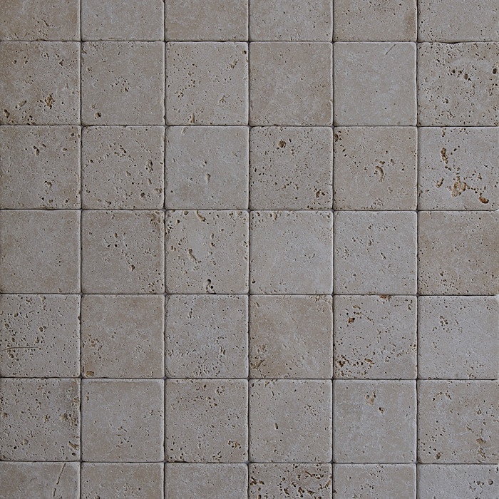 Плитка із травертину Classic Light Tumbled 3х10х10 см, бруківка бежева зістарена Антик Standart