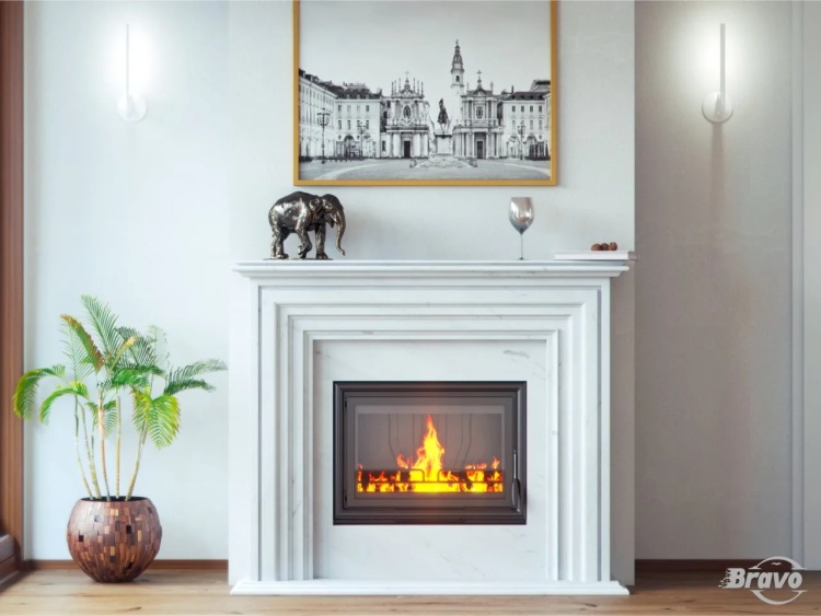Портал для каміна Bravo Турін Crema Marfil мармур бежевий кутовий