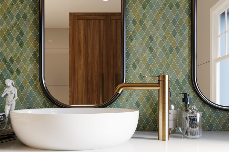 Мозаїка з керамограніту Kotto Ceramica MI7 30500303C Terra Verde 300 x 300 х 10 (ромб 30 x 50)