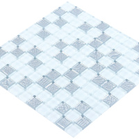 Мозаїка керамічна Kotto Ceramica GM 8015 C2 Silver S5/White/300 х 300 х 8 ( 25 х 25 )
