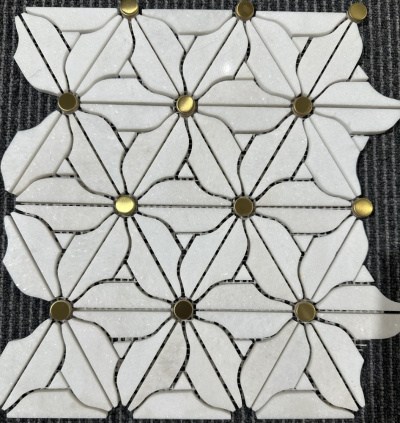 Мозаїка V-MOS VJQ-13 Flower White Mozaico de Lux