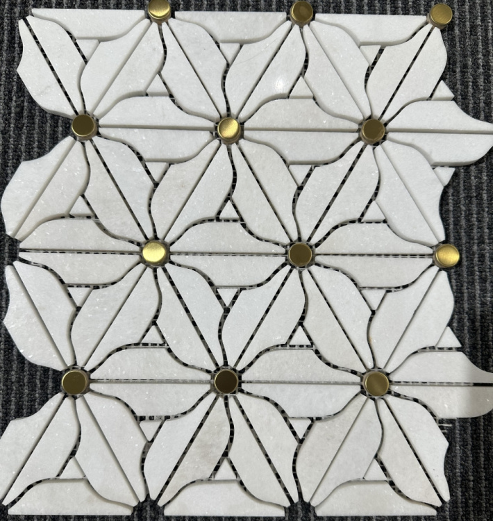 Мозаїка V-MOS VJQ-13 Flower White Mozaico de Lux