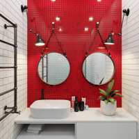 Мозаїка керамічна Kotto Ceramica GM 8016 C2 Red Silver S6/Cherry/300 х 300 х 8 ( 25 х 25 )