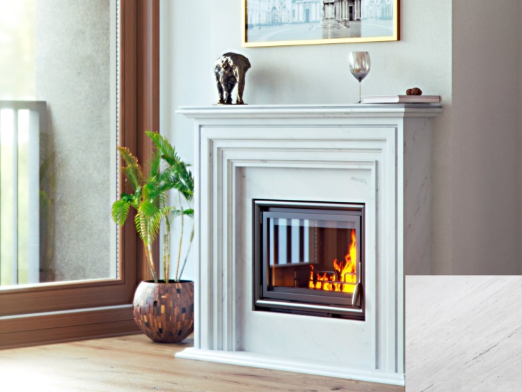 Портал для каміна Bravo Турін Polaris мармур білий прямий