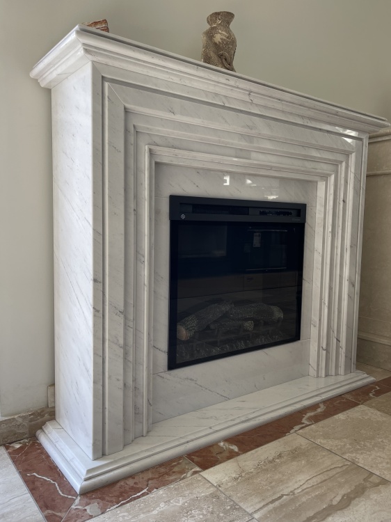 Портал для каміна Bravo Турін Polaris мармур білий прямий