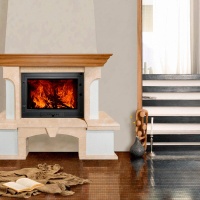 Портал для каміна Bravo Еко Botticino мармур + фарбована поверхня бежевий/білий прямий n1