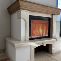 Портал для каміна Bravo Еко Botticino мармур + фарбована поверхня бежевий/білий прямий n1